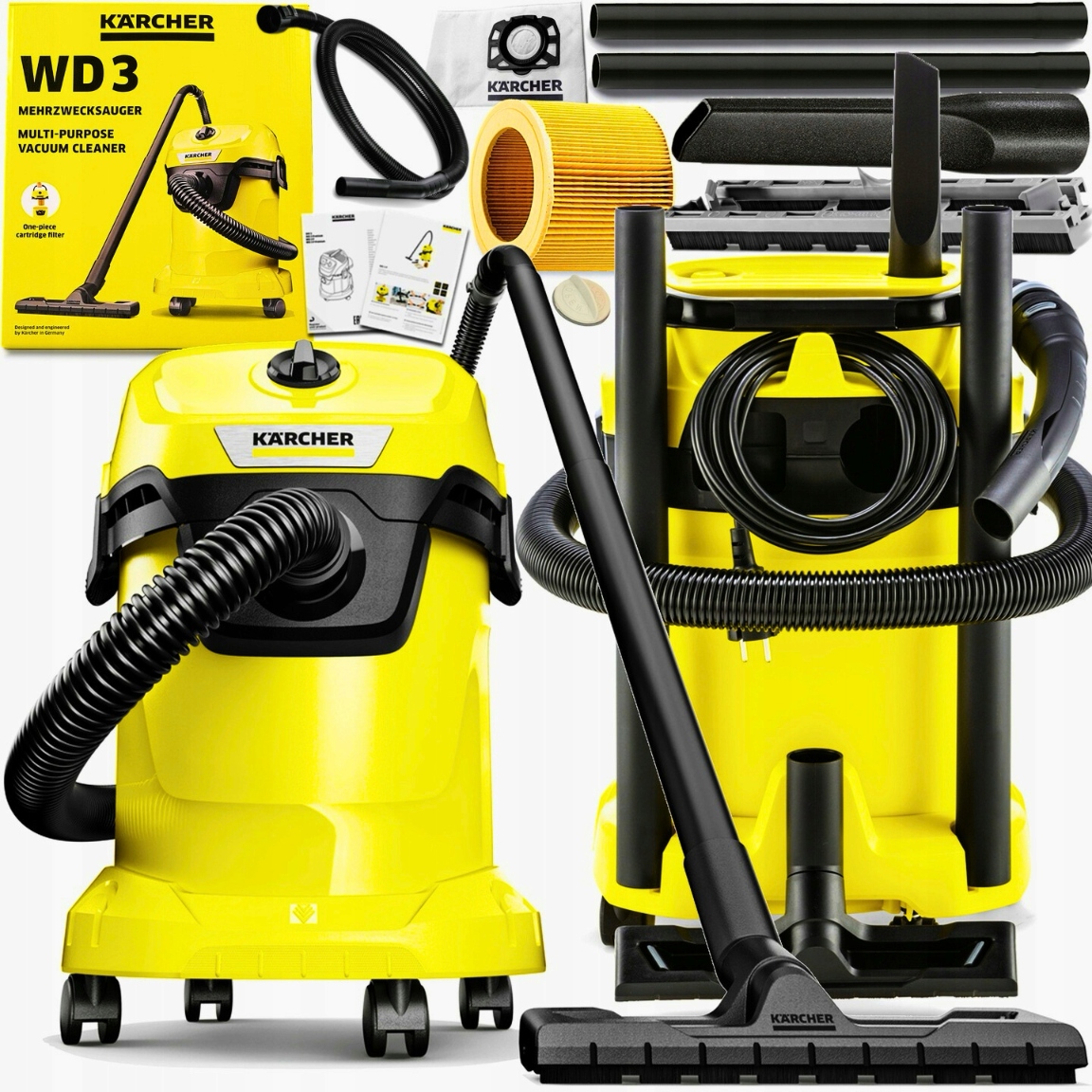 Odkurzacz przemysłowy Karcher Wd 3 uniwersalny Profesjonalny Moc 1000W 4m