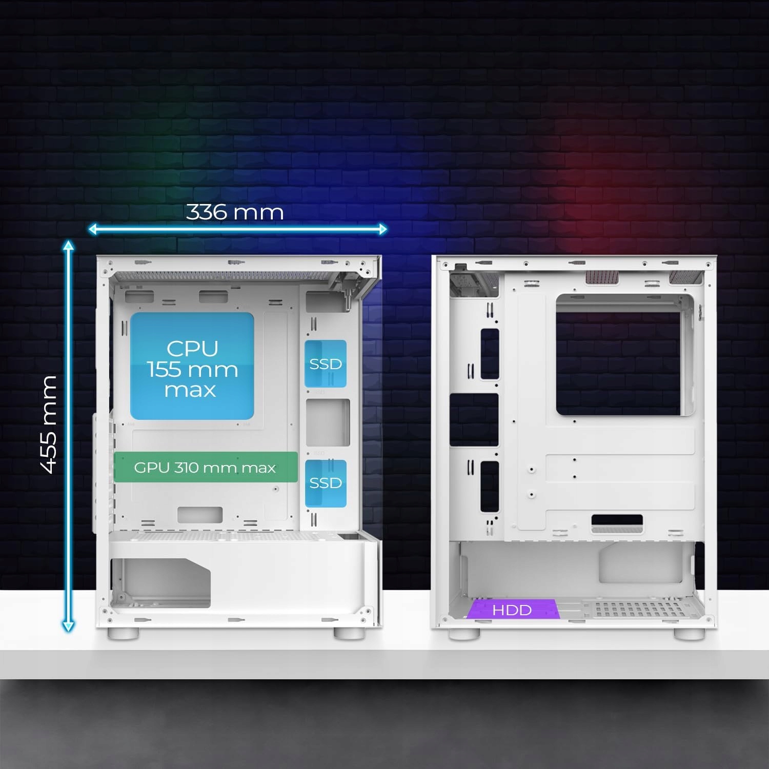 EMPIRE GAMING skříň Maximální délka grafické karty 1 mm