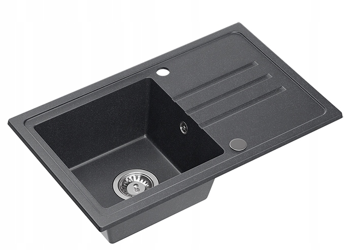 ZLEWOZMYWAK GRANITOWY WPUSZCZANY + BATERIA CZARNA + SYFON PRZYŚCIENNY Kod producenta HCQG7744CZK