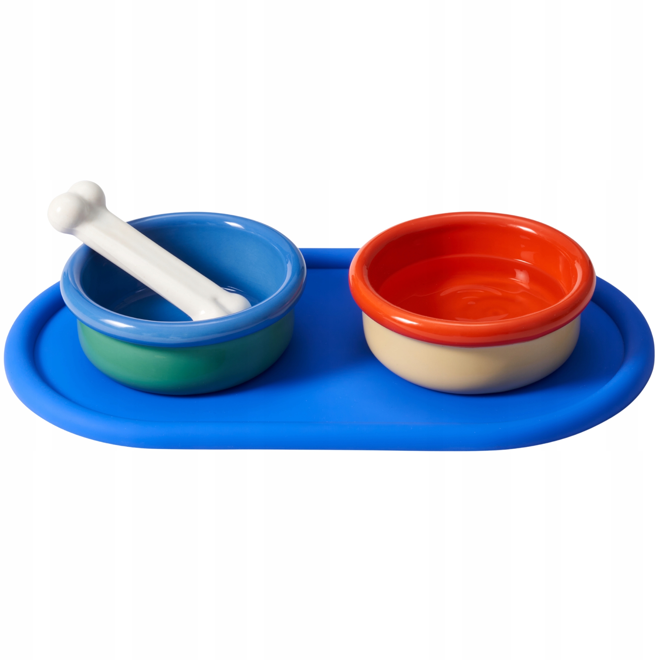 Levně Misky 2 barevných keramických pro psa/kočku Areaware Every Pet Eats