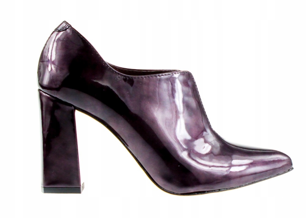 Bordó Elegantní Kotníkové Boty Lakované Lodičky 37