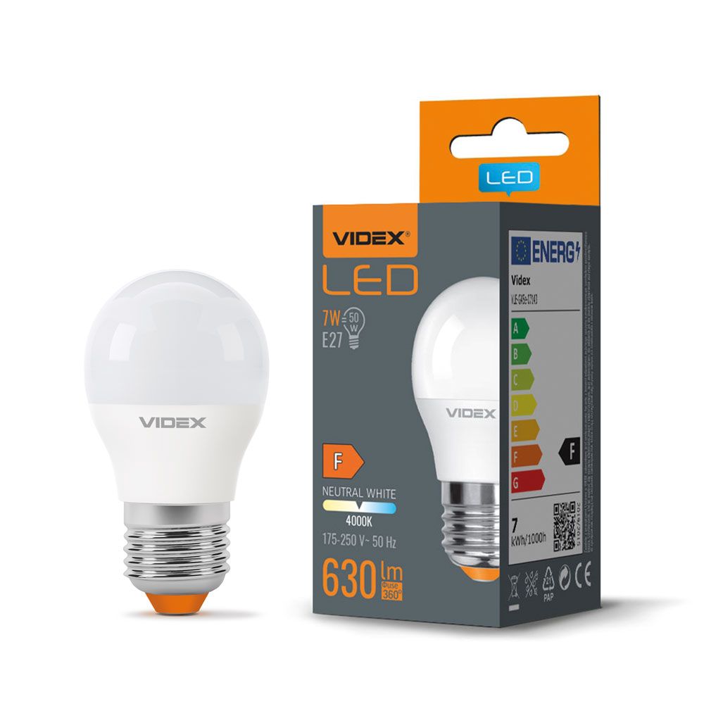 

Żarówka E27 Led 7W 4000K neutralna mała G45 630lm