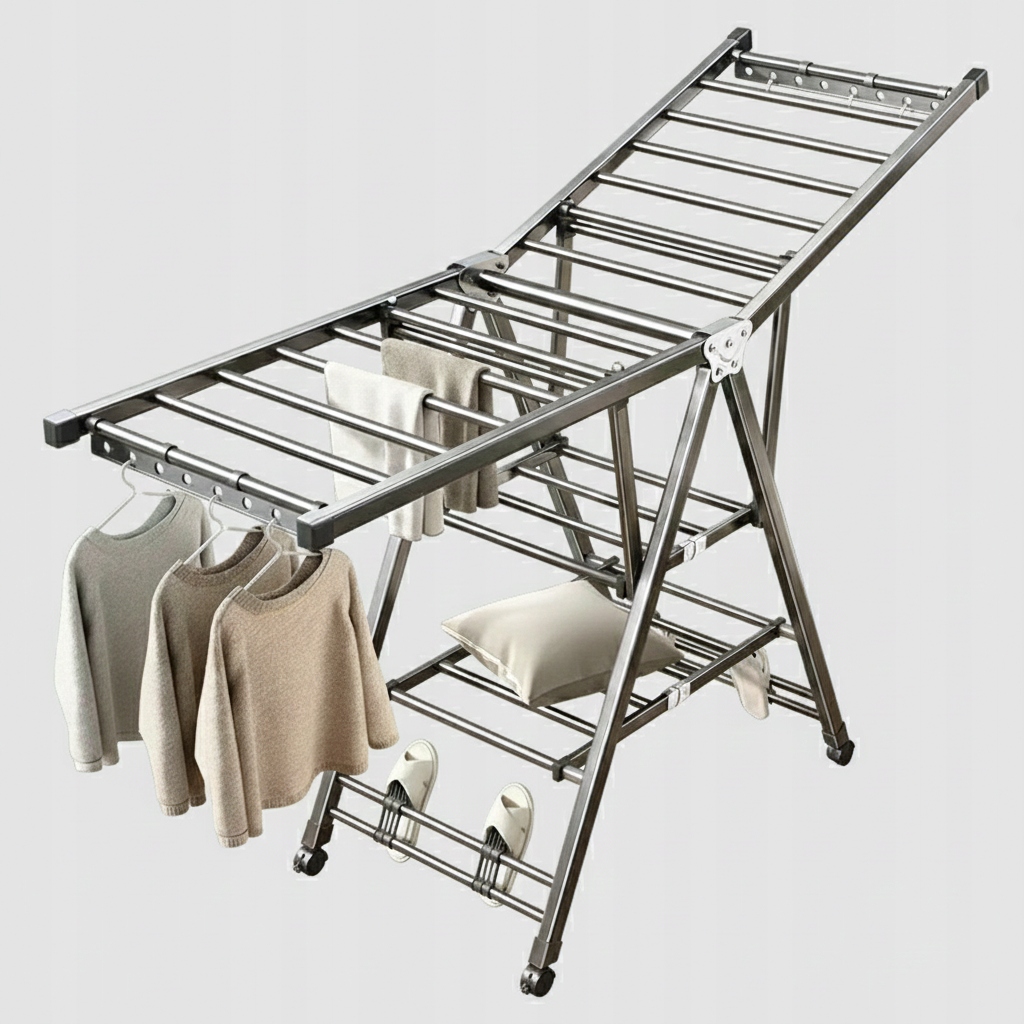 Suszarka stojąca na pranie duża składana na kółkach półka na buty Nowa