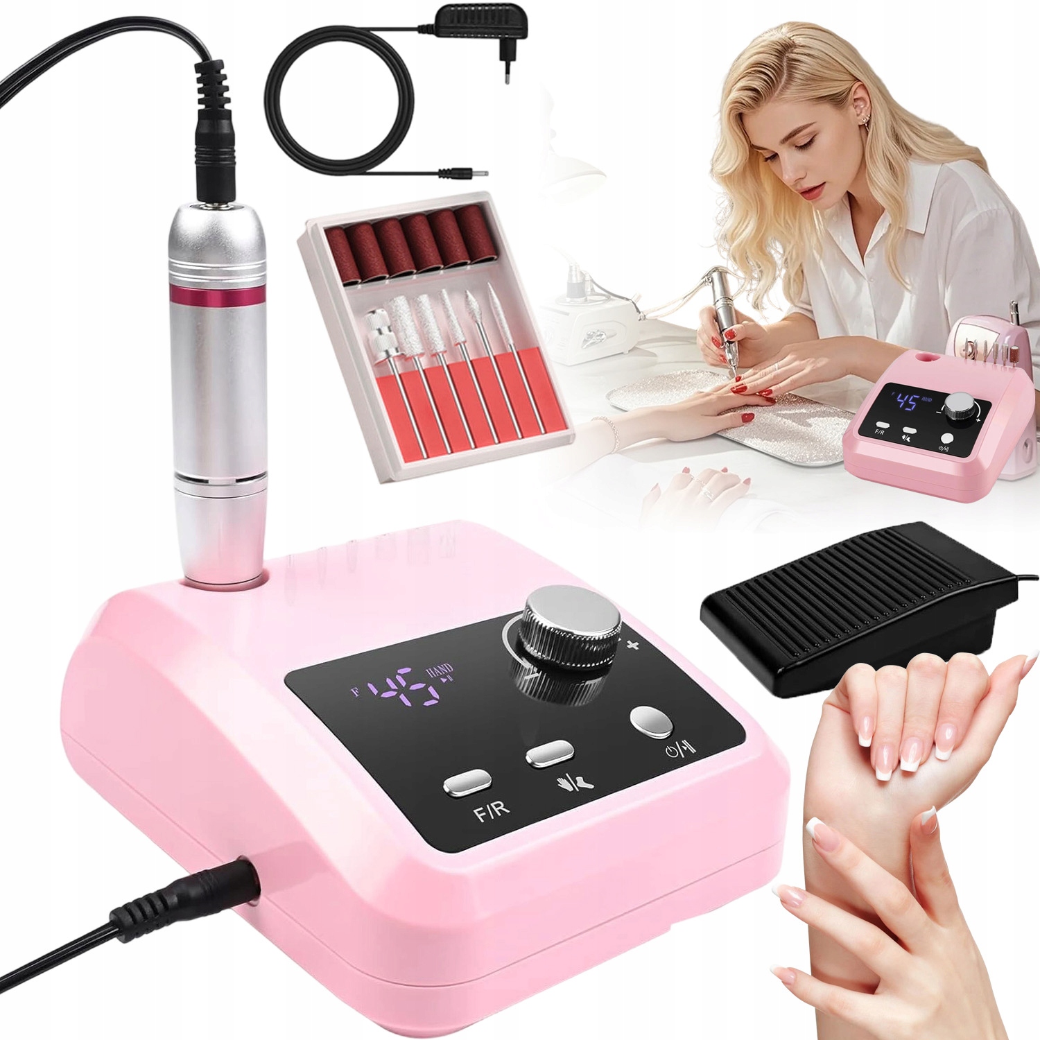 Proffession Electric Nail File Elektrický Pilník Na Nehty S Leštěním Sada