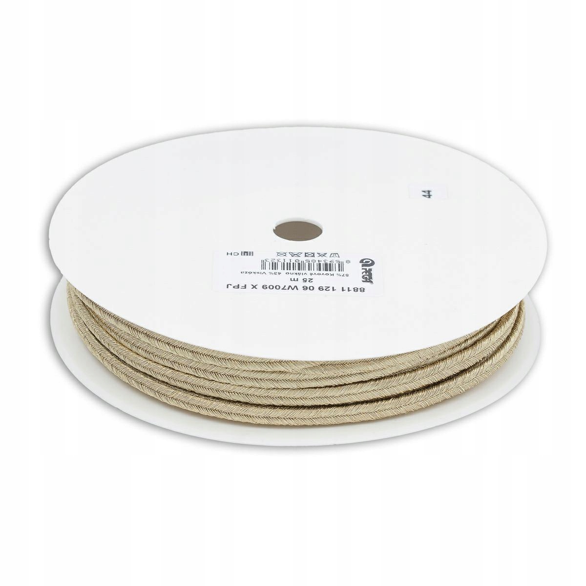 Šňůra sutaš metalizovaná 6mm/25mb zlatá W7009