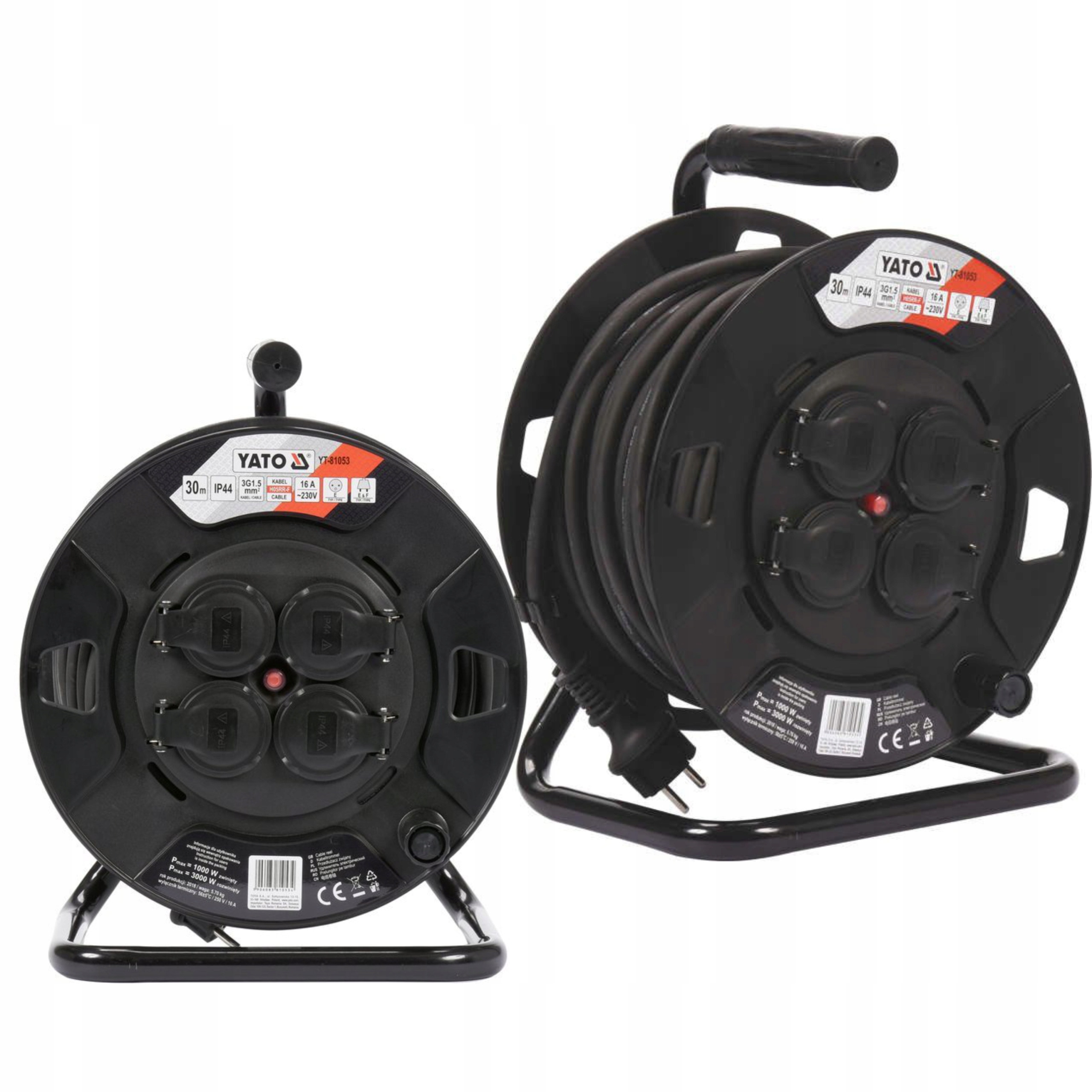 

Przedłużacz Bębnowy 30m YT-81053 Yato 4 Wtyki