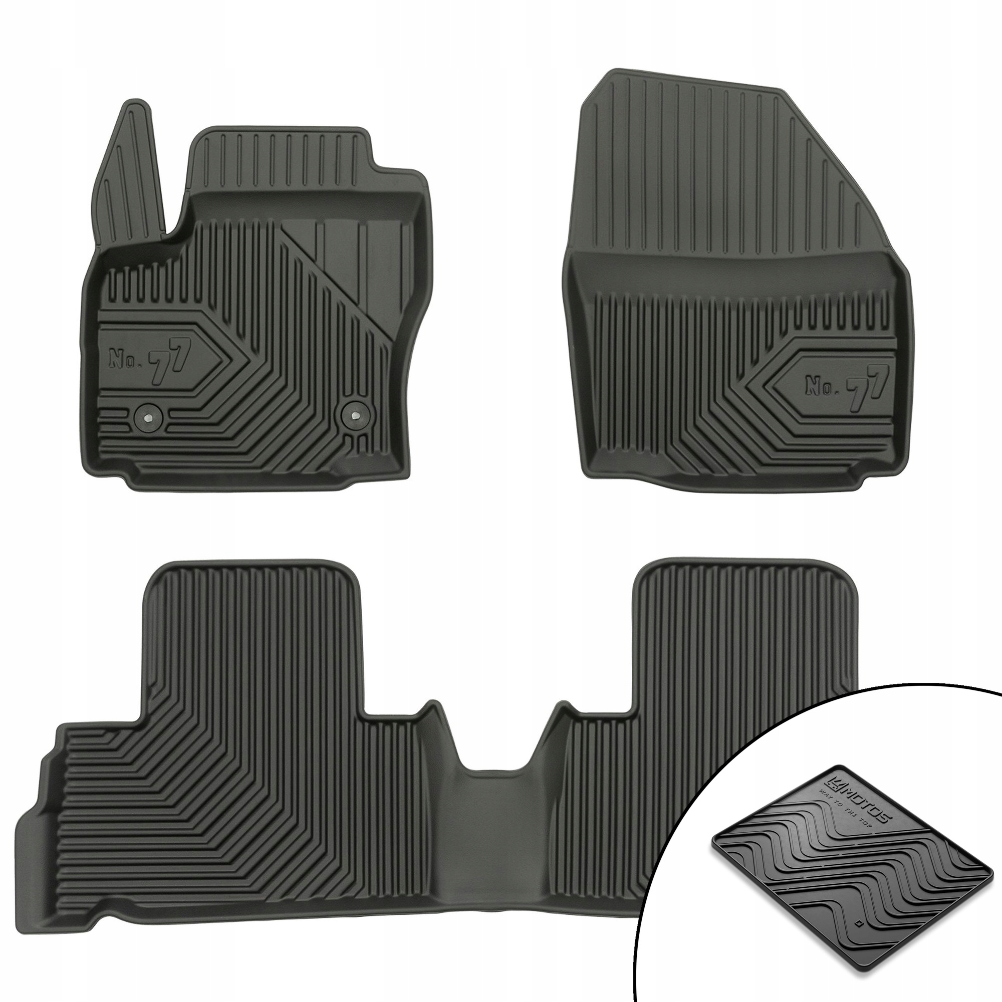 Dywaniki gumowe No.77 Ford Galaxy II 2009-2015 1 i 2 rząd siedzeń, rozstaw