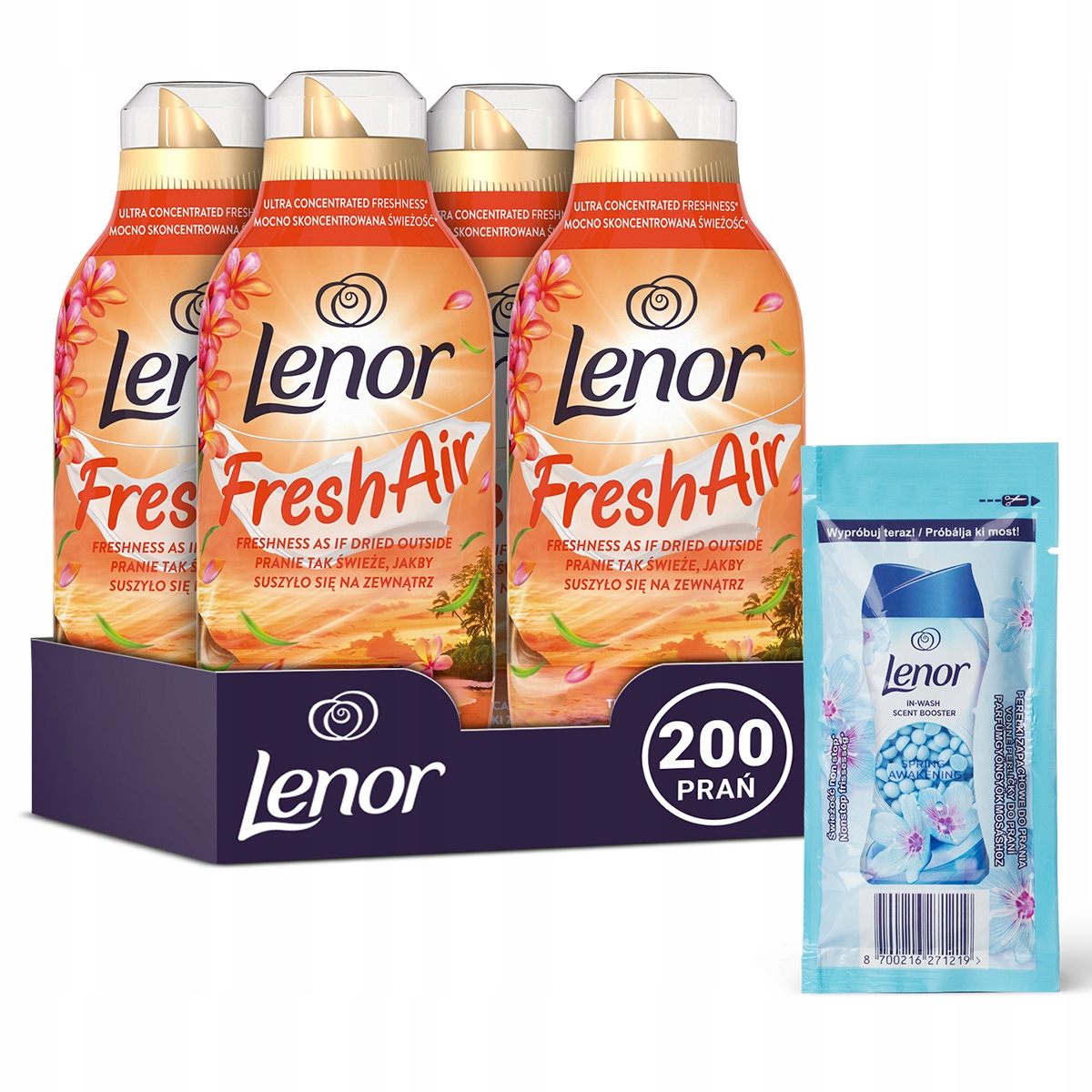 Lenor Fresh Air Tropical Sunset Płyn do płukania 200 prań, 4x700ml