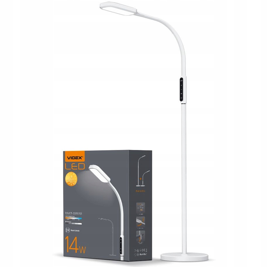 

Lampa Podłogowa Stojąca Led do czytania nocna 12W