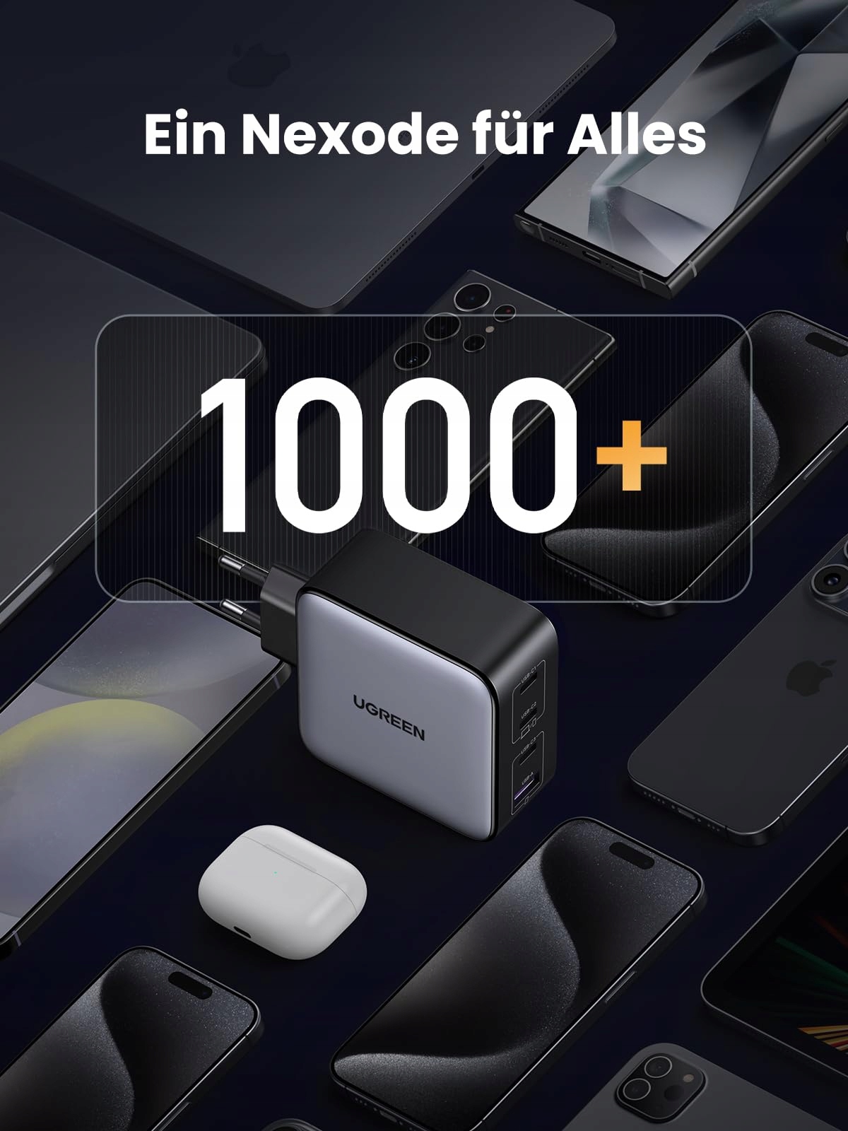 UGREEN Nexode 100W Ładowarka USB C GaN 4 Porty PD do MacBook iPhone iPad — miniatura 9