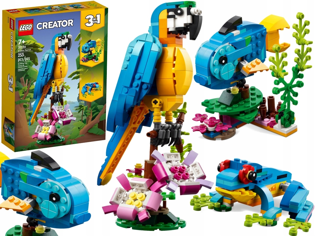 stavebnice Lego Creator 3v1 Exotický Papoušek 31136