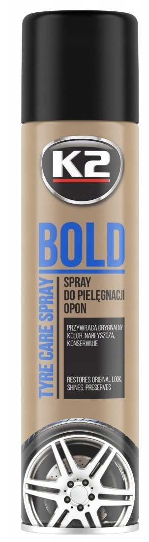 K2 BOLD 600ml konserwacja i nabłyszanie opon SPRAY DO OPONY CZERNIDŁO