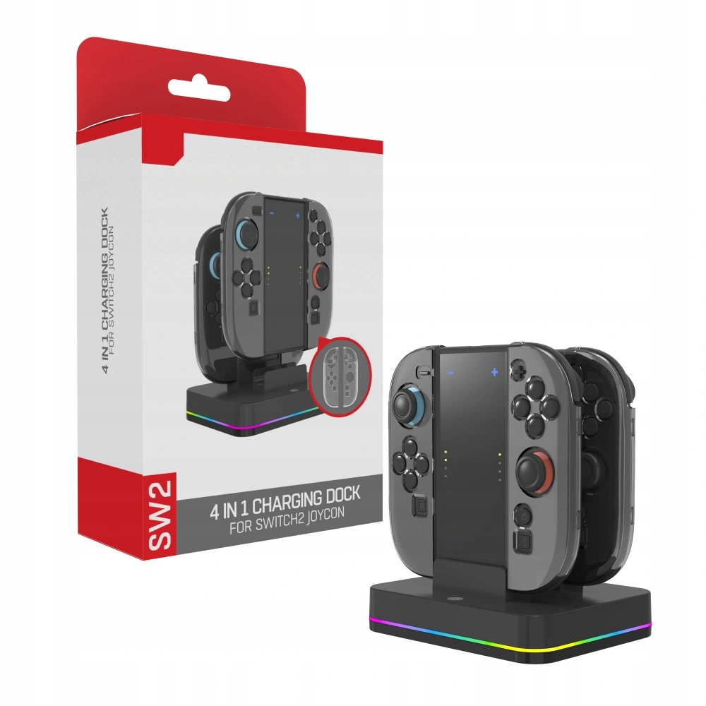 IRIS 2 gripy ładujące z podstawką i ładowarką na 4 joy-con'y do Switch 2