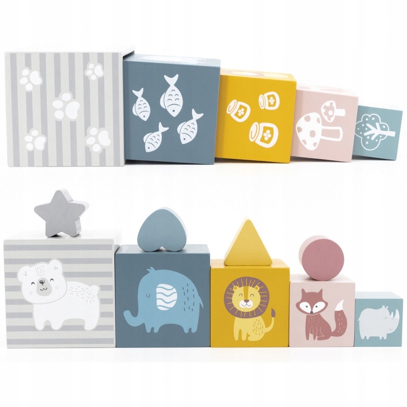 POMYSŁ NA PREZENT DLA DZIECKA 1 ROK DREWNIANA UKŁADANKA ZABAWKA SORTER Wysokość produktu 33 cm