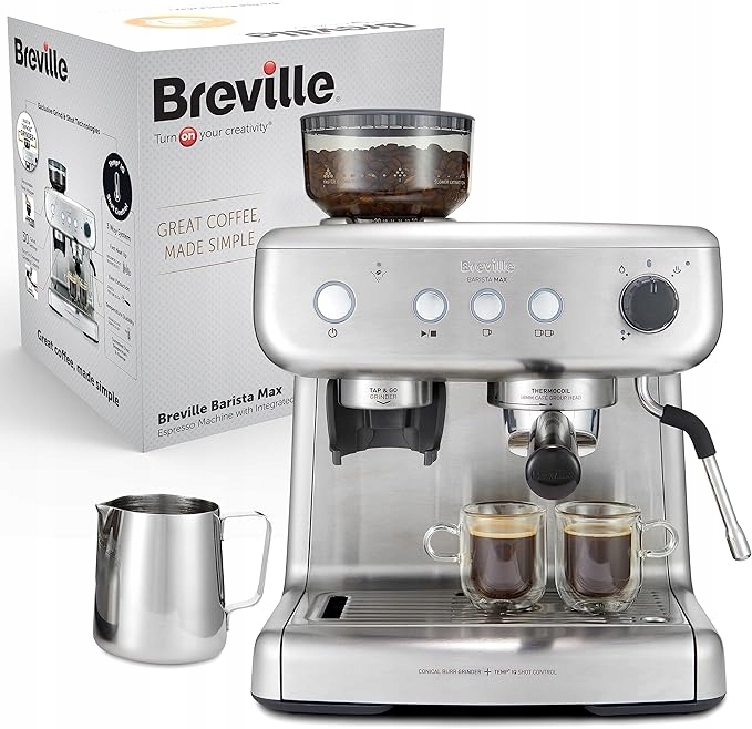 Ekspres kolbowy z młynkiem ciśnieniowy do kawy Breville Barista Max VCF126X