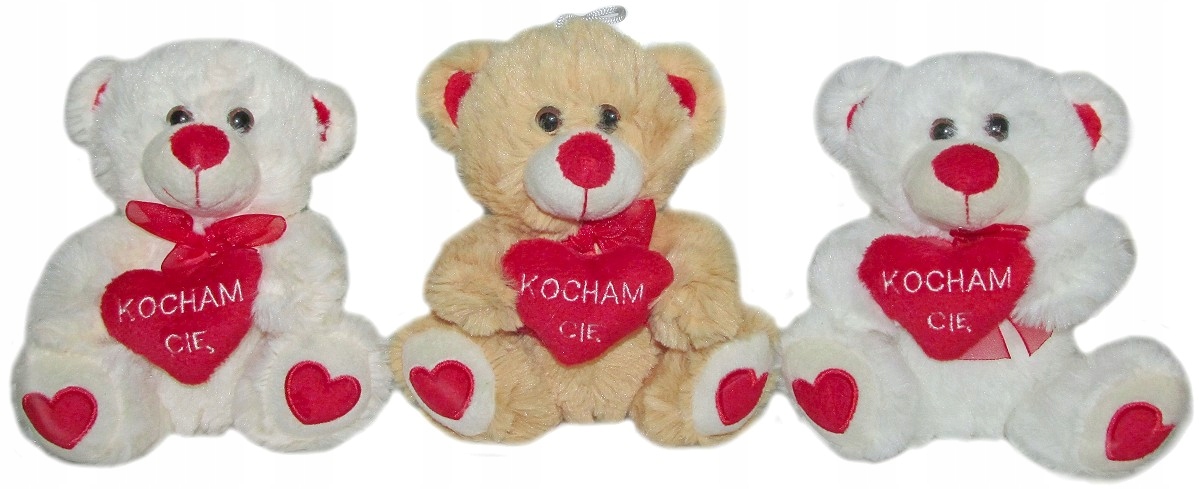 

Miś z sercem Kocham Cię 3 kolory - 15cm Walentynki