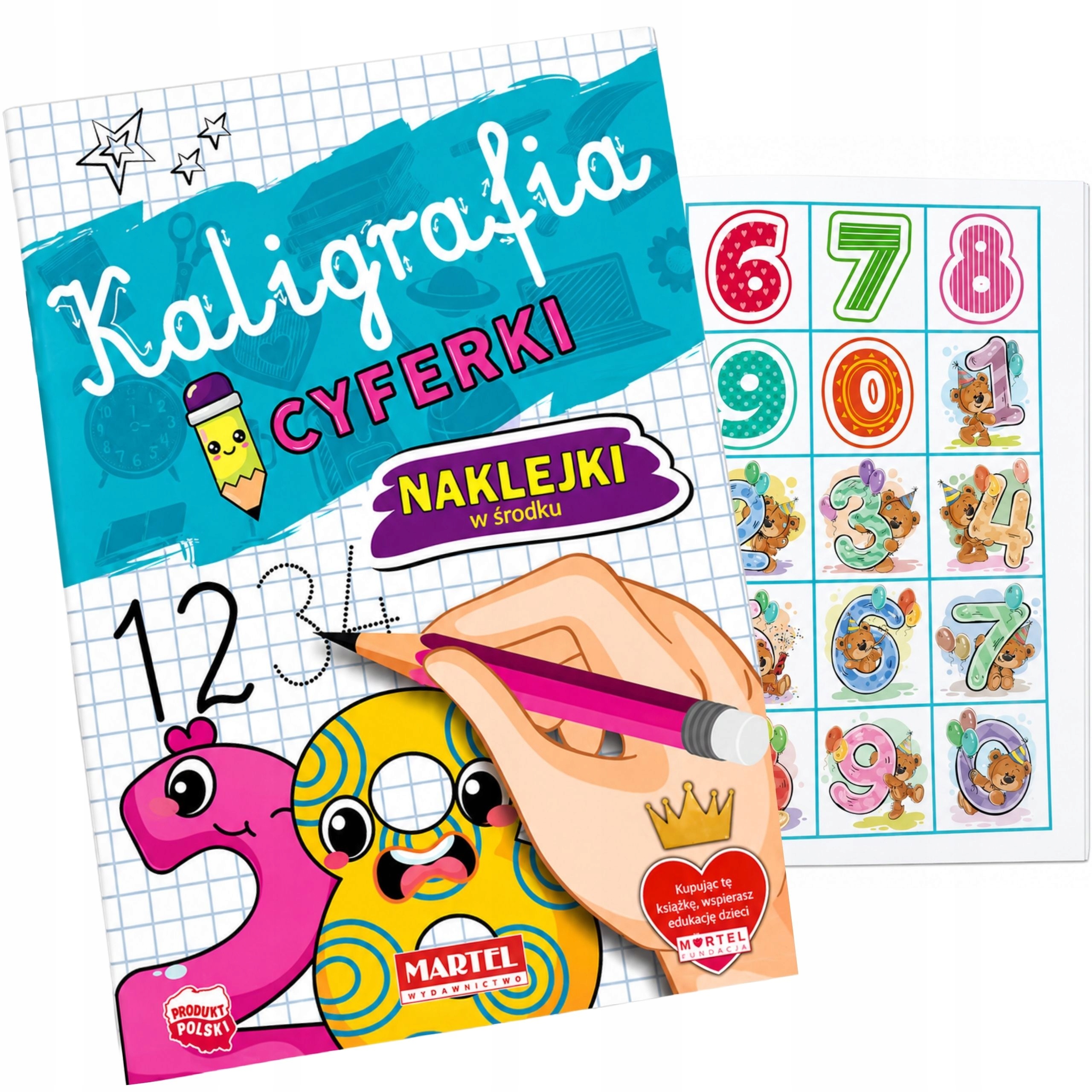 Kaligrafia Cyferki Naklejki Zadania Zagadki Rozwój Kolorowanka Dla Dzieci