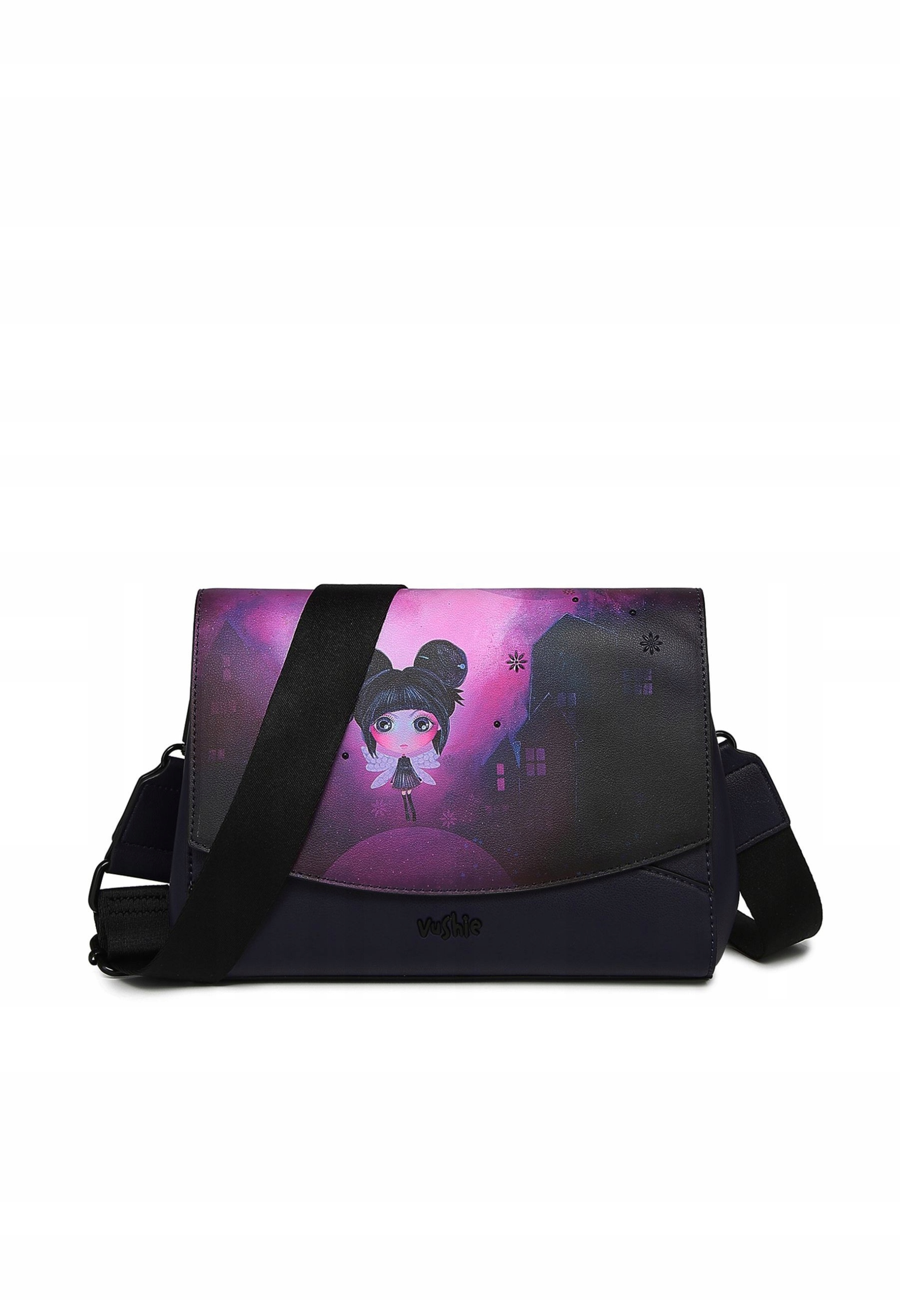 Dámská kabelka přes rameno Vuch Vivian Rounded Flap Bag černá