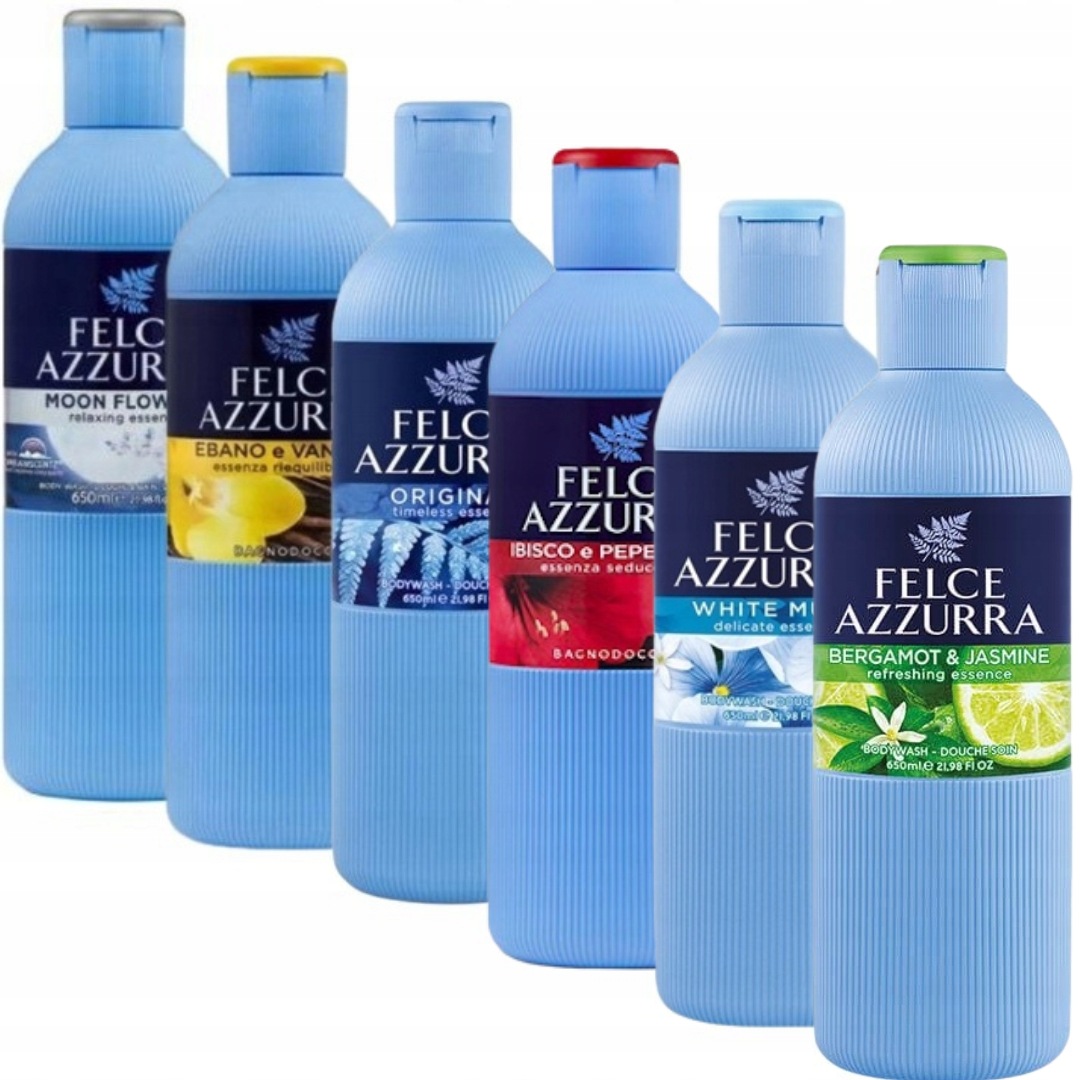 Felce Azzurra MIX zestaw włoskich żeli pod prysznic do mycia ciała 6x 650ml