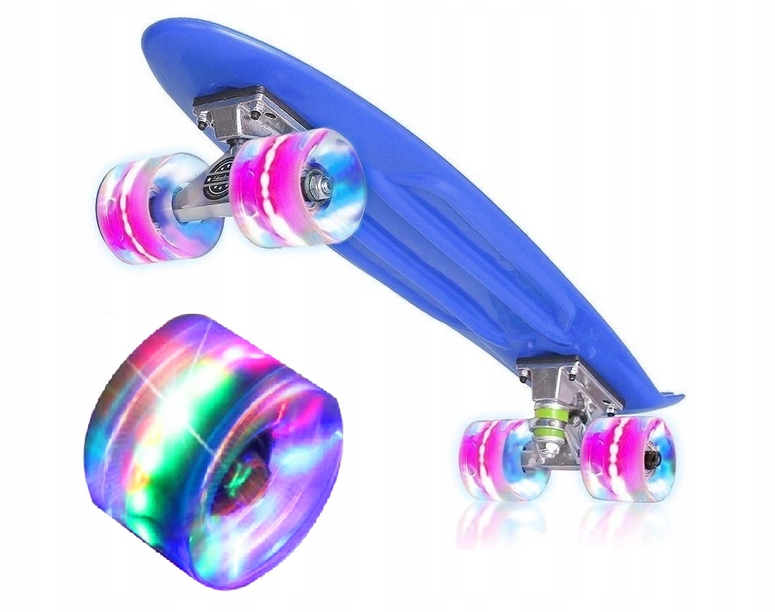 DESKOROLKA FISZKA DESKA ŚWIECĄCE KOŁA LED KOLORY RGB FISHBOARD DLA DZIECI Długość 56