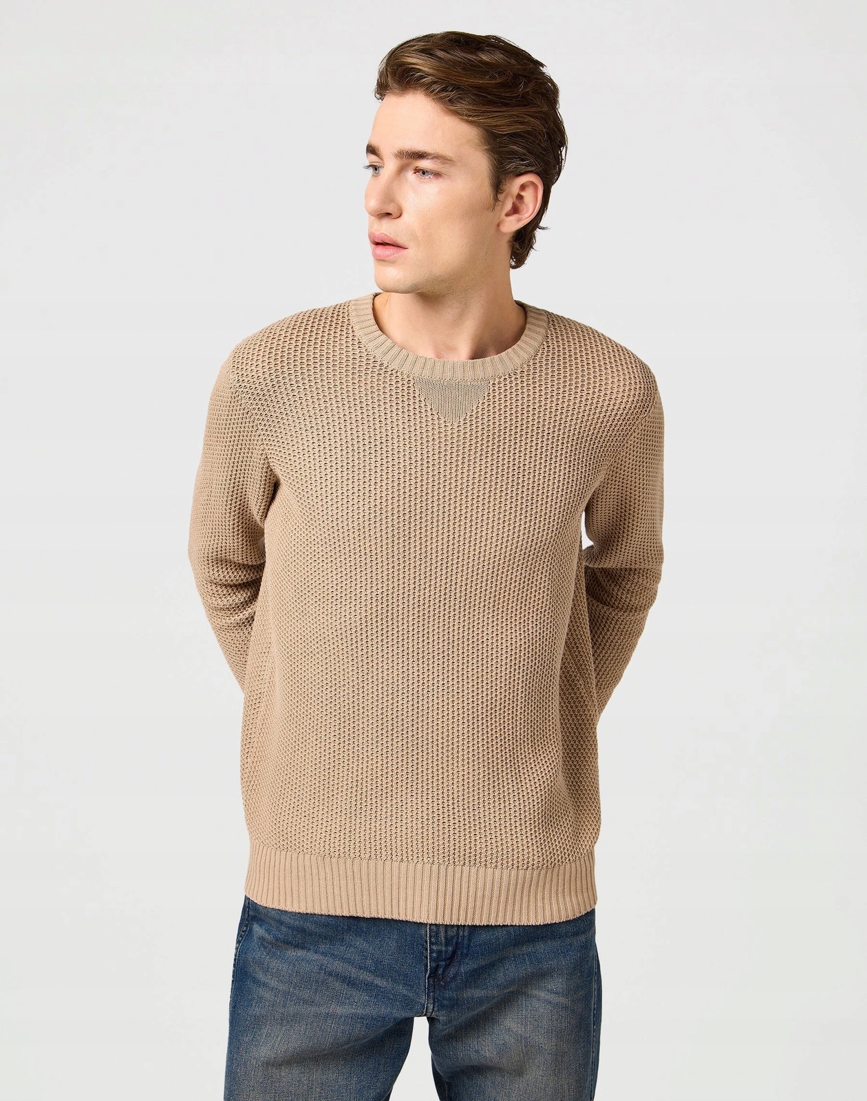 Pánský svetr Wrangler Crewneck Sweater Timberwolf 112364321 4XL