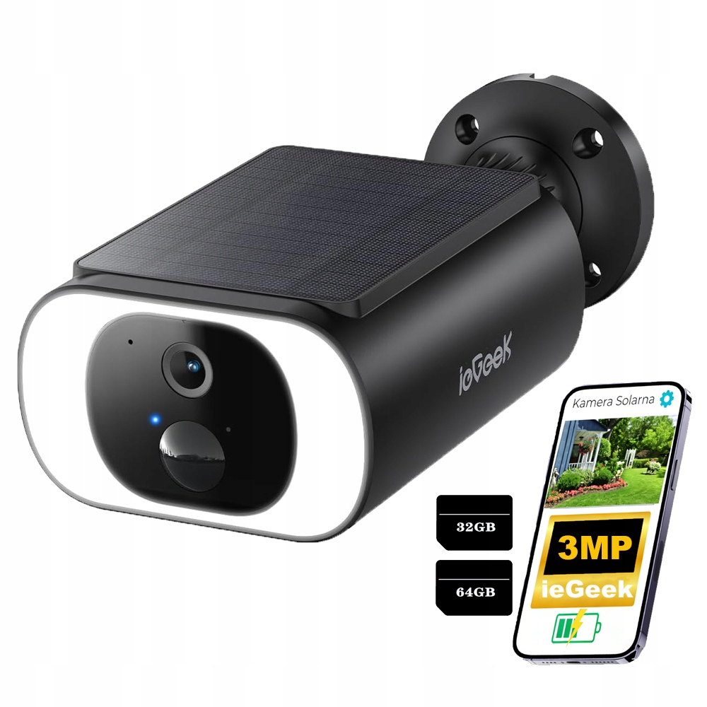 Wifi Solární Kamera 100% Bezdrátová, Bateriové Napájení s pamětí karet