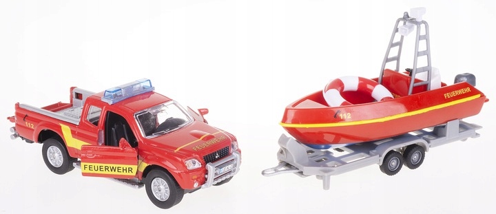 

Straż Auto Straż 12cm z łodzią św/dźw + Gratis