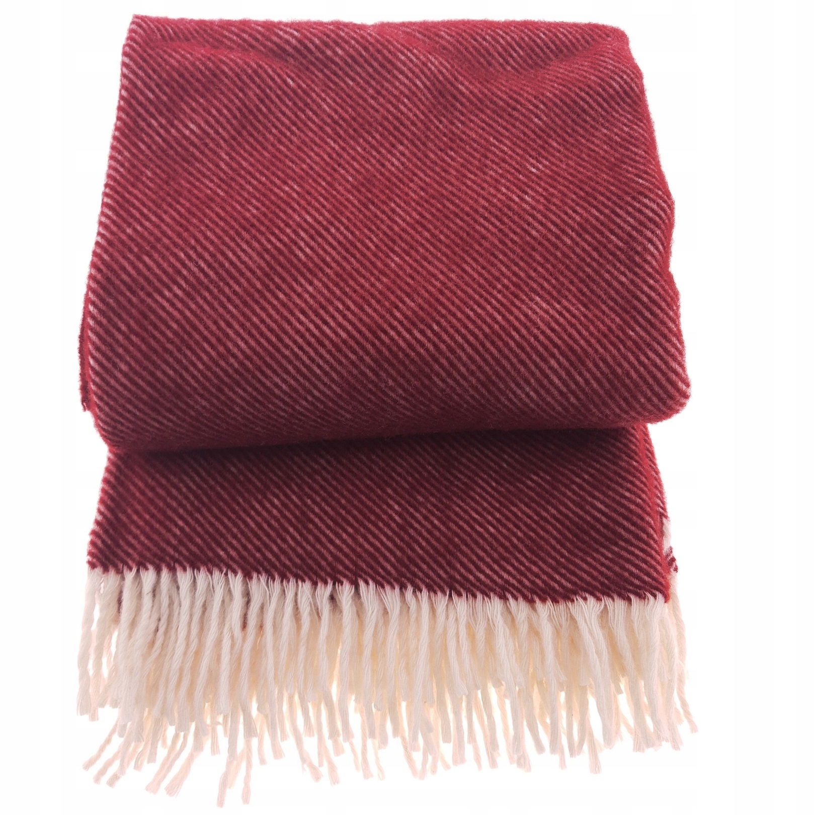 Deka z novozélandské vlny Magda 150x200 diagonální vínová