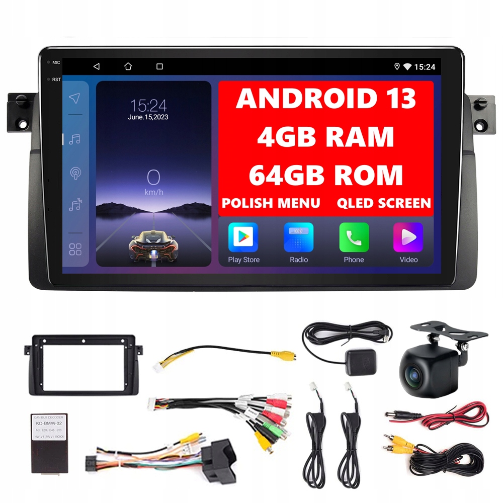 Radio Samochodowe Android 13 Bmw E46 1998-2006 Android Auto Carplay 4G/64GB