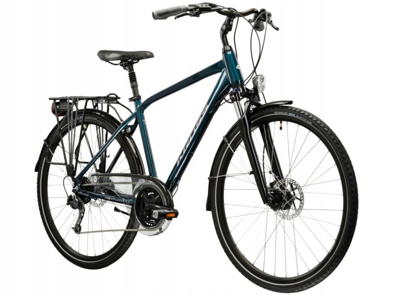 Rower trekkingowy Kross Explorer 4.0 M23 28 cali męski Turkusowo-srebrny