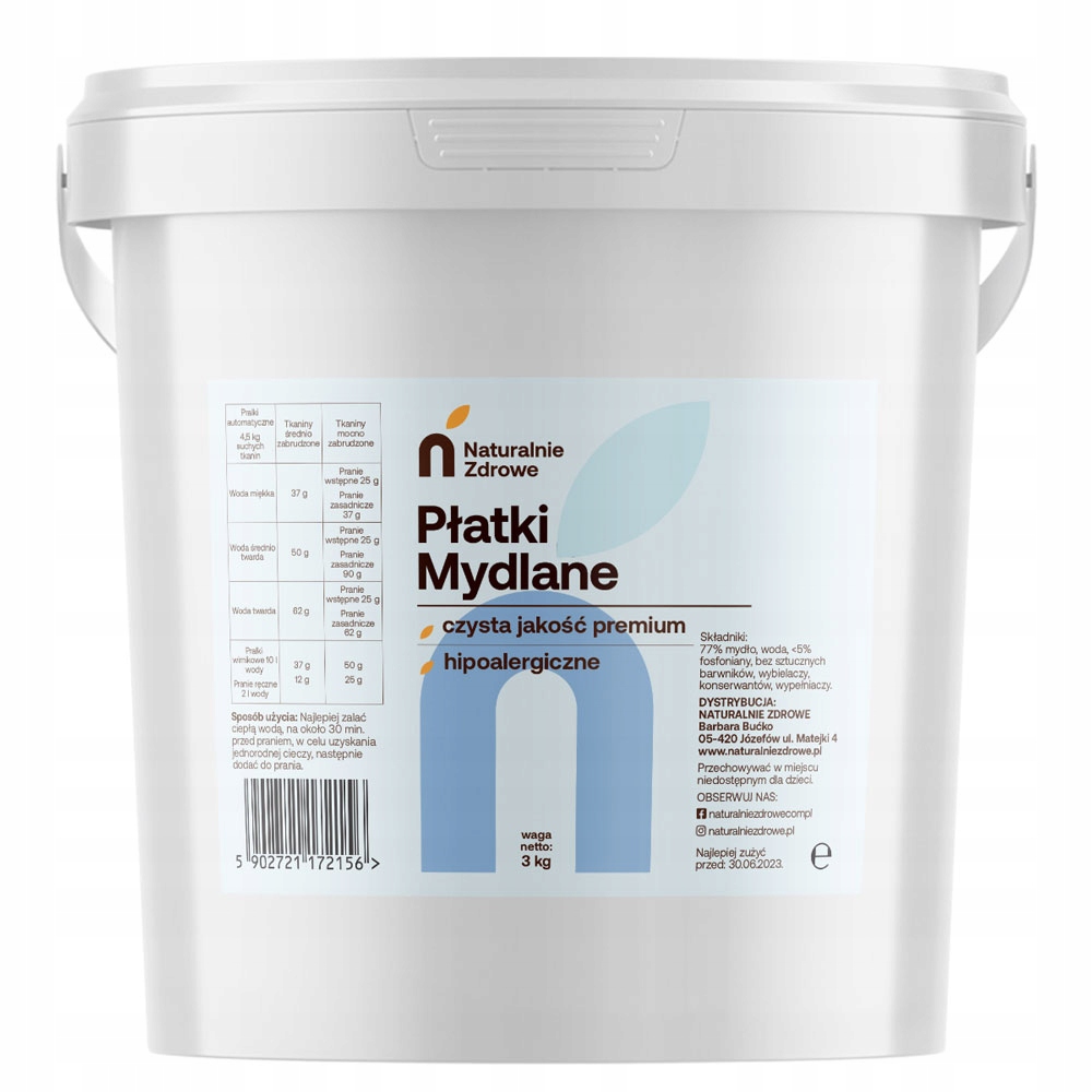 Hypoalergenní mýdlové vločky Naturalnie Zdrowe 3 kg