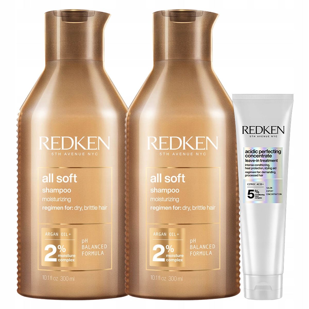 Redken All Soft hydratační šampon pro suché a poškozené vlasy 300 ml sada