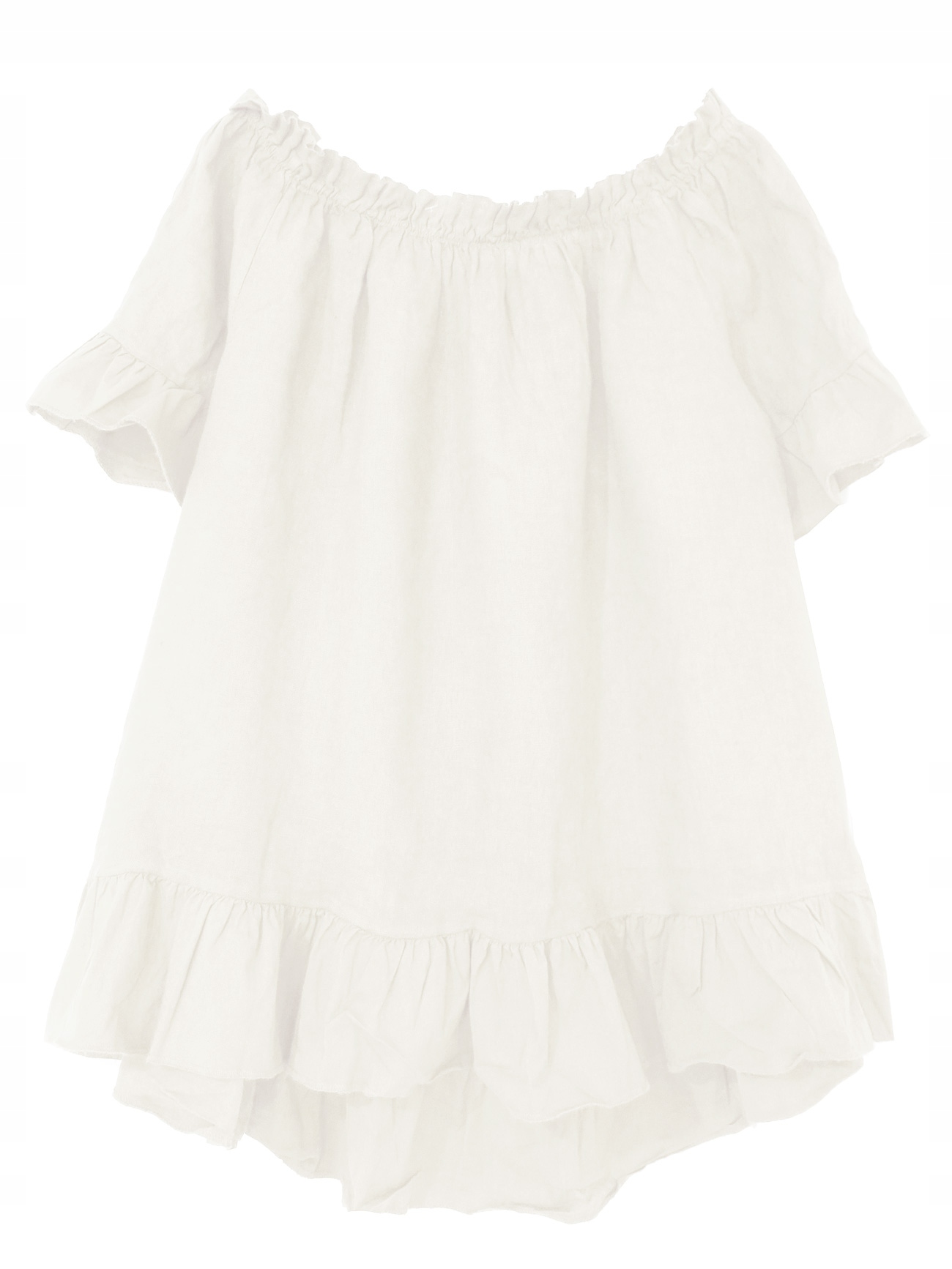 

Bluzka Hiszpanka la Lniana Len Bianco 38 40 Italy