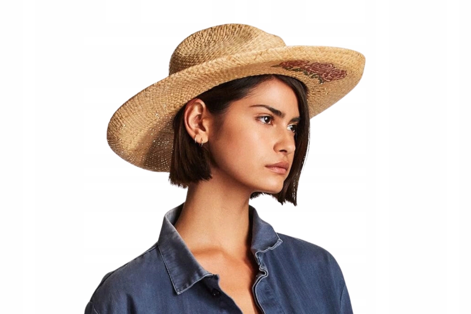 Dámský klobouk Brixton Jenna Fedora rafia květiny módní na léto vel. S 56 cm