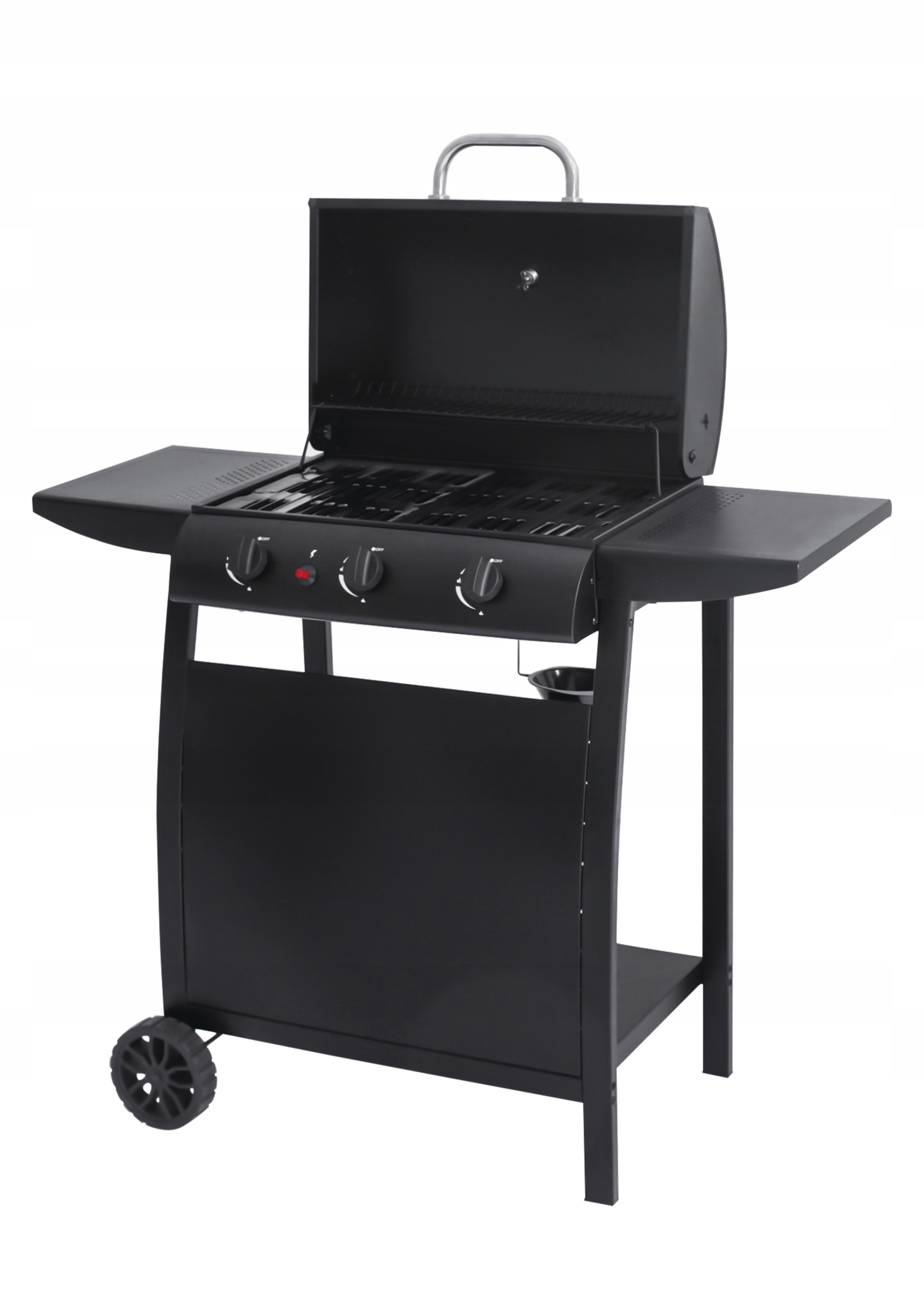 Grill gazowy 3palniki 7,5kW z rusztem, półką i termometrem Aro