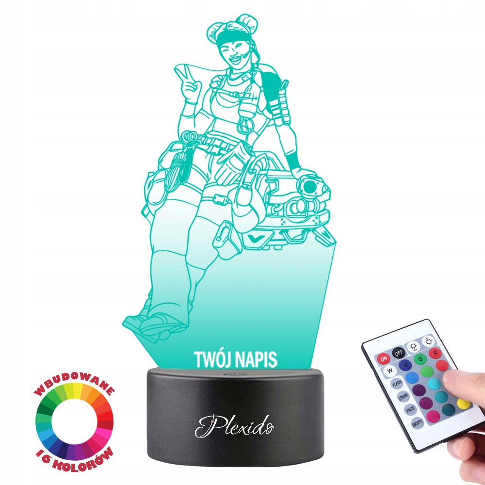 Lampka Nocna Apex Lifeline 16 kolorów LED PLEXIDO