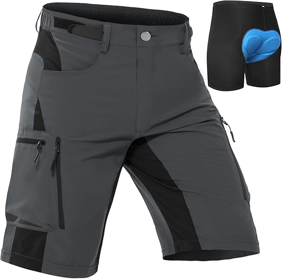 Cycorld Męskie Krótkie Spodnie Rowerowe 6 Kieszeni Szare Rozmiar S
