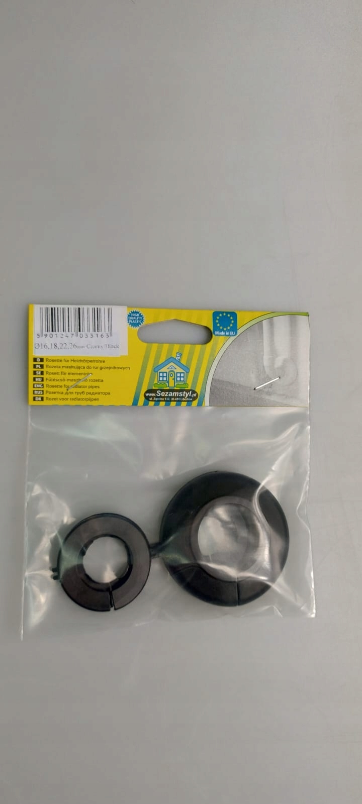 ROZETA MASKUJĄCO POJEDYNCZA DO RUR 16 MM CZARNA Marka bez marki