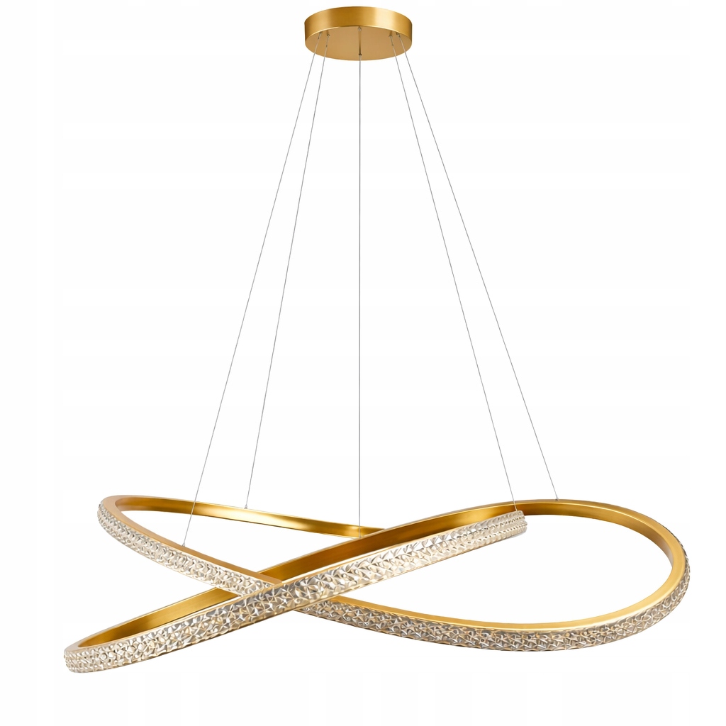 Led Stropná Lampa Stropné Svietidlo Závesná Luster 3 Farby Zlatá Kryštál Krúžky