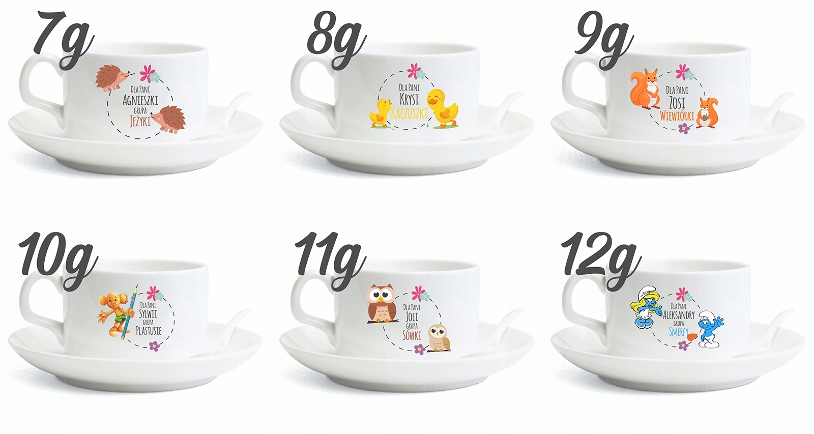 Csésze csészealj Ajándék óvónőnek NYOMTATÁS Szín fehér sokszínű