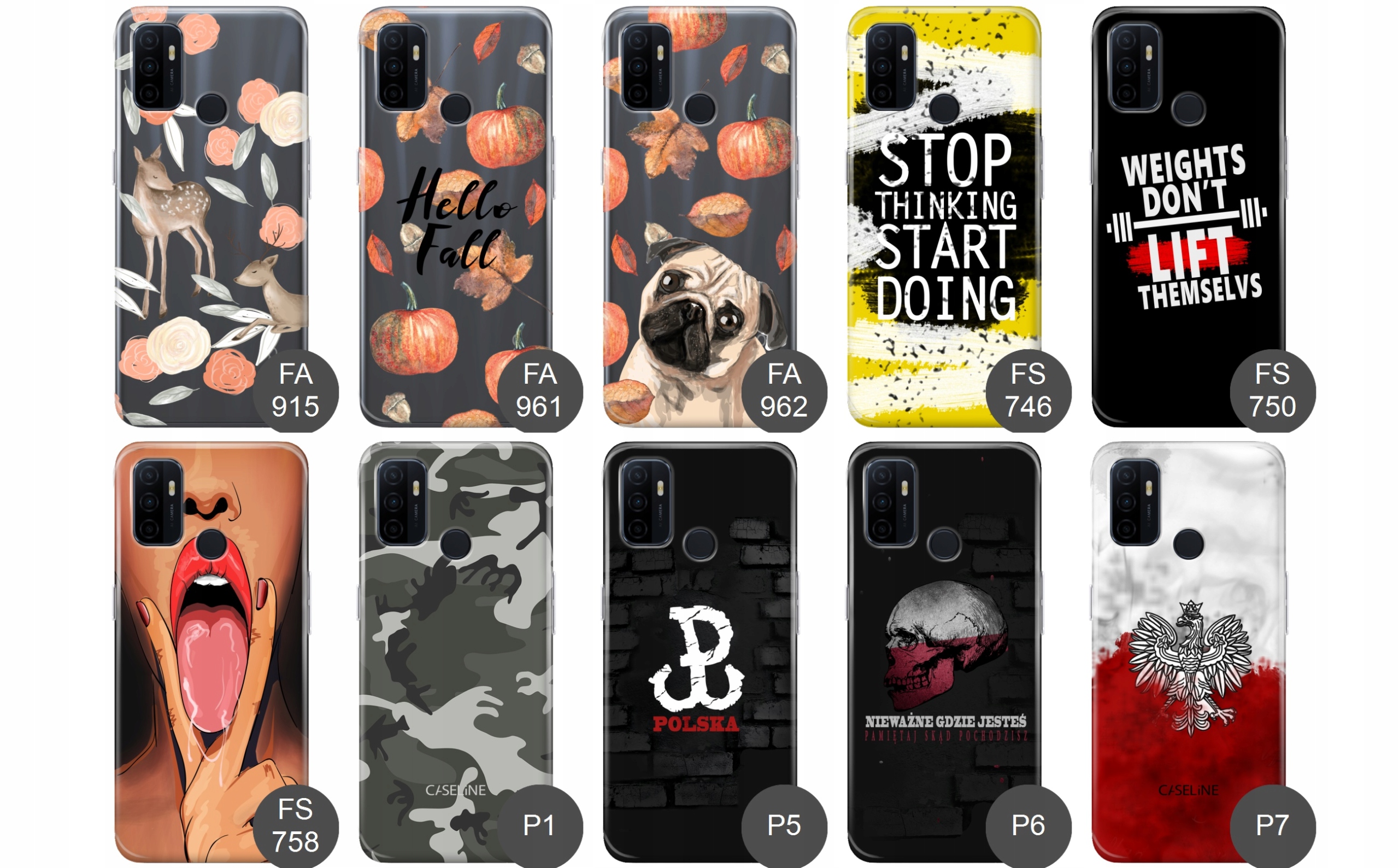 Etui do Oppo A53 case wzory guma