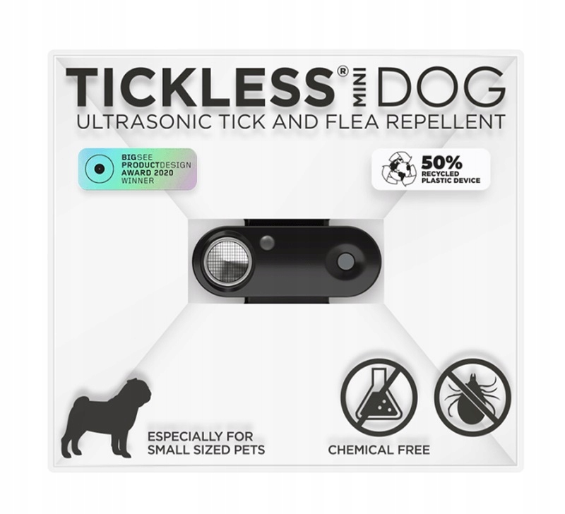 Levně Tickless ultrazvukový na klíšťata, pro zvířata Pet Mini, černý