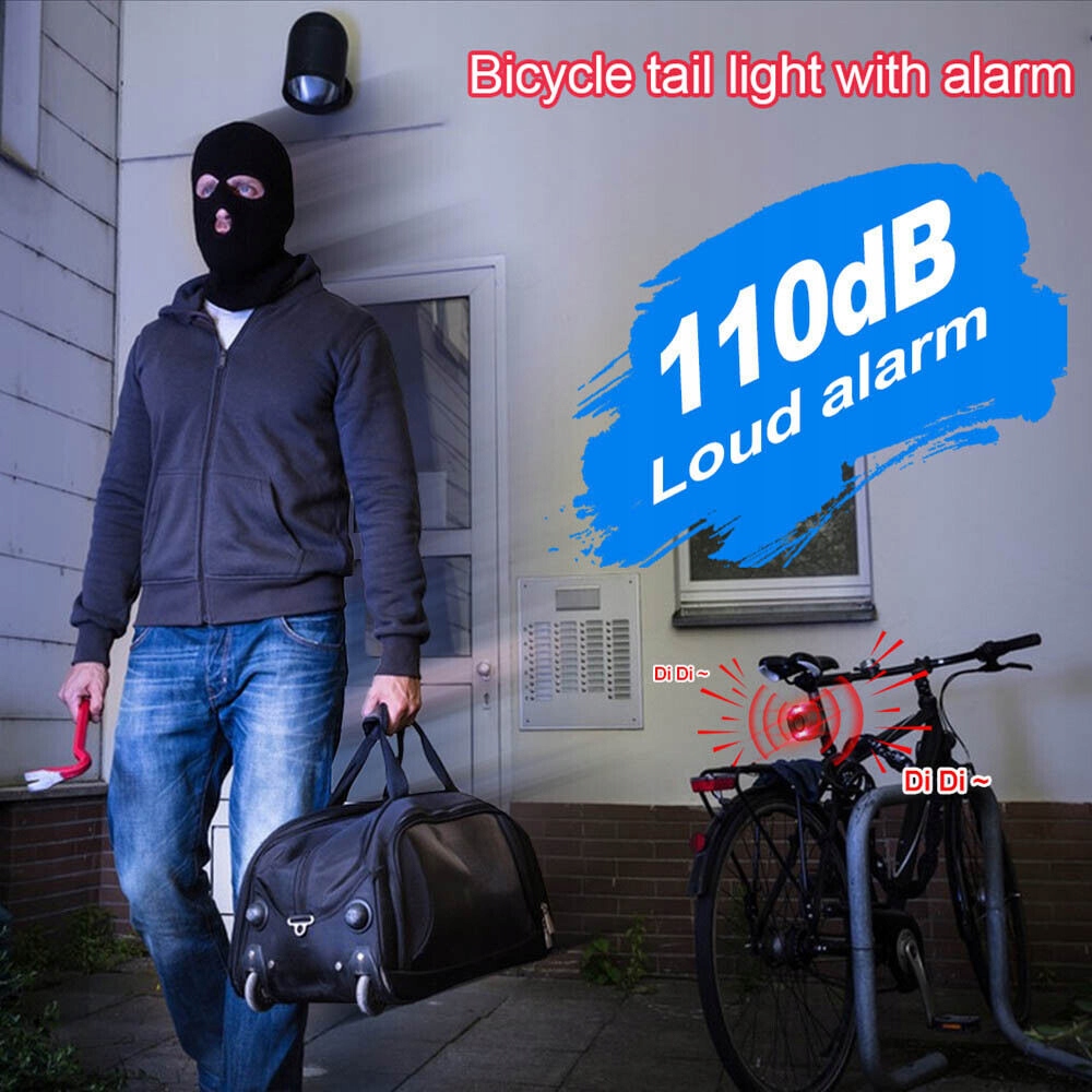 ALARM ROWEROWY Z UCHWYTEM BEZPRZEWODOWY ALARM 110 DB TYLNE ŚWIATŁO ROWEROWE EAN (GTIN) 6953416296939
