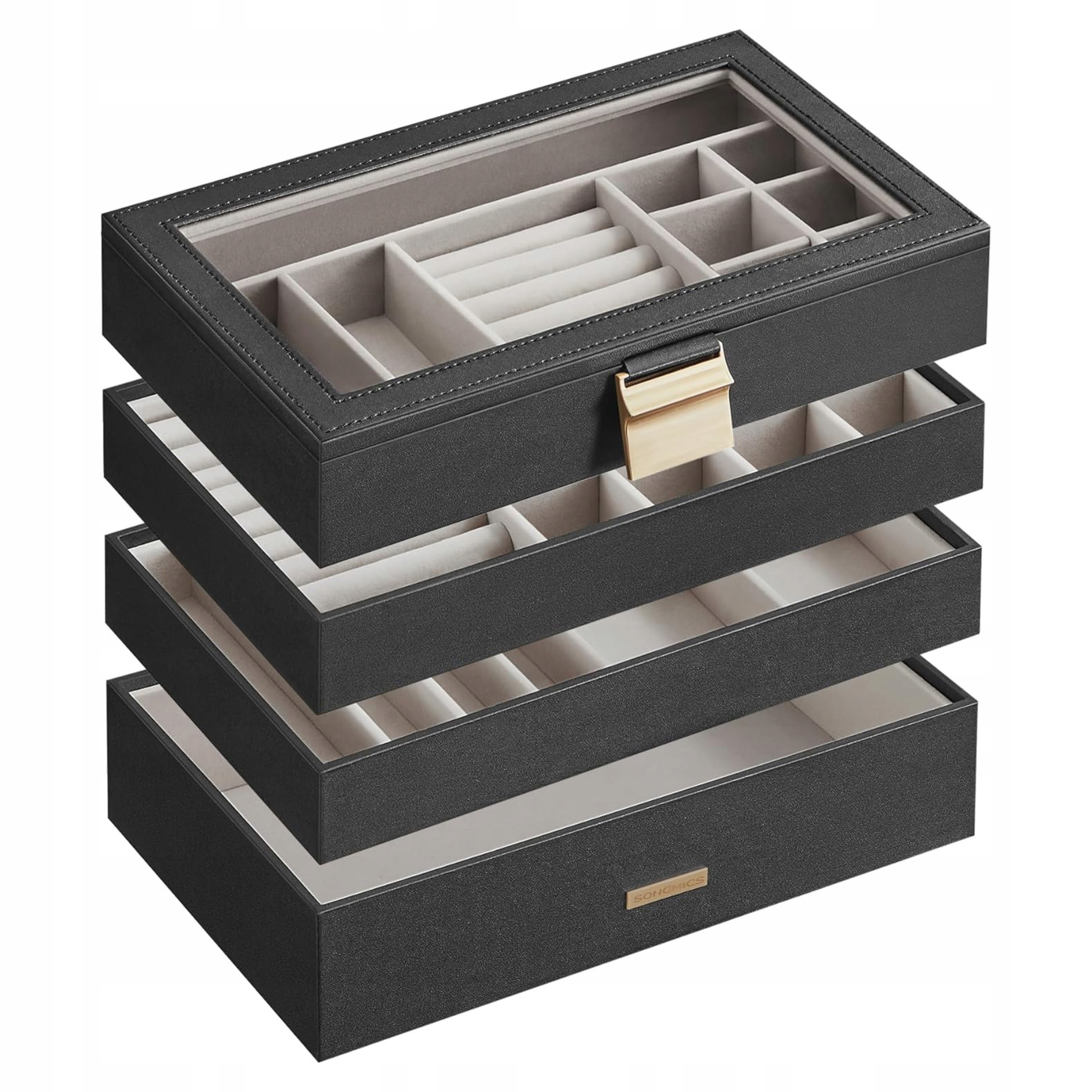 Šperkovnice Na Bižuterii 4 Úrovňová Vložka Na Šperky Do Zásuvky Černá