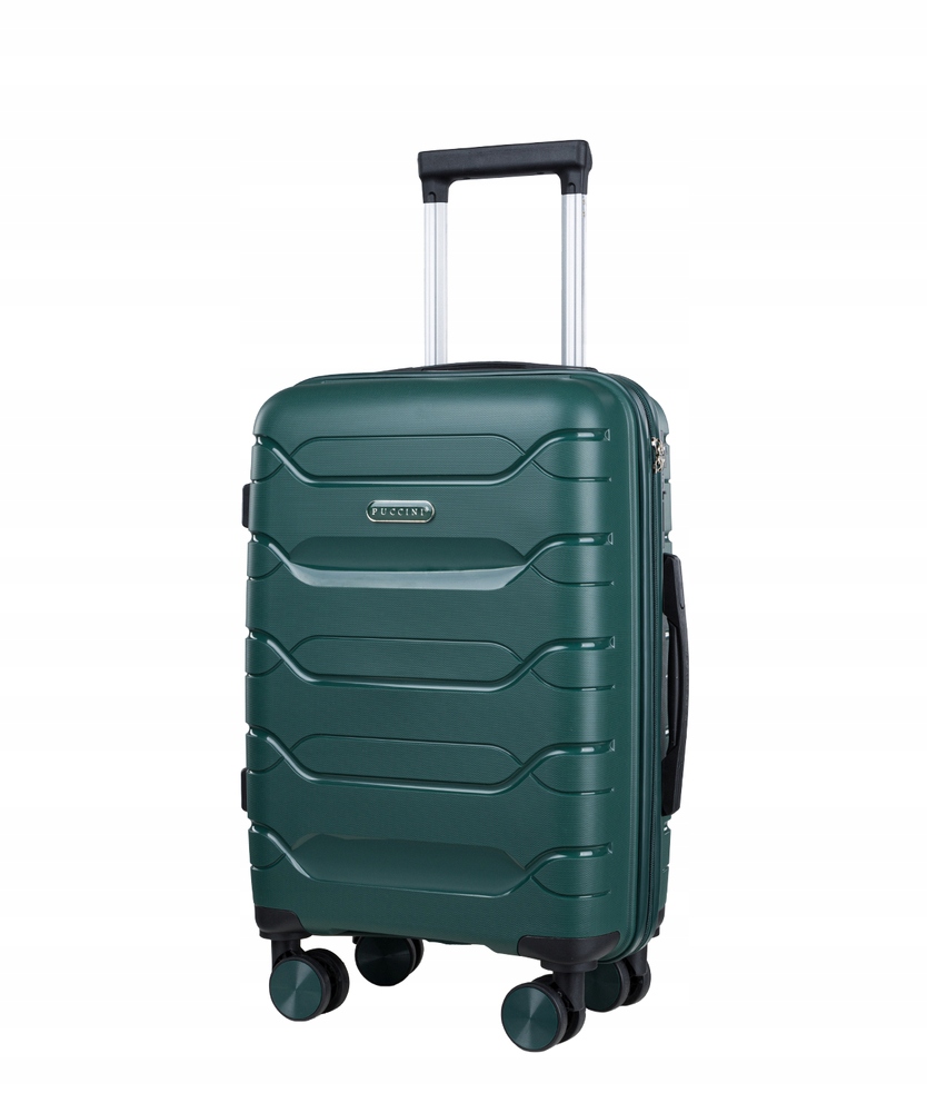 Cestovní kabinový kufr na kolečkách malý tvrdý Puccini zelený PP020C-1-5