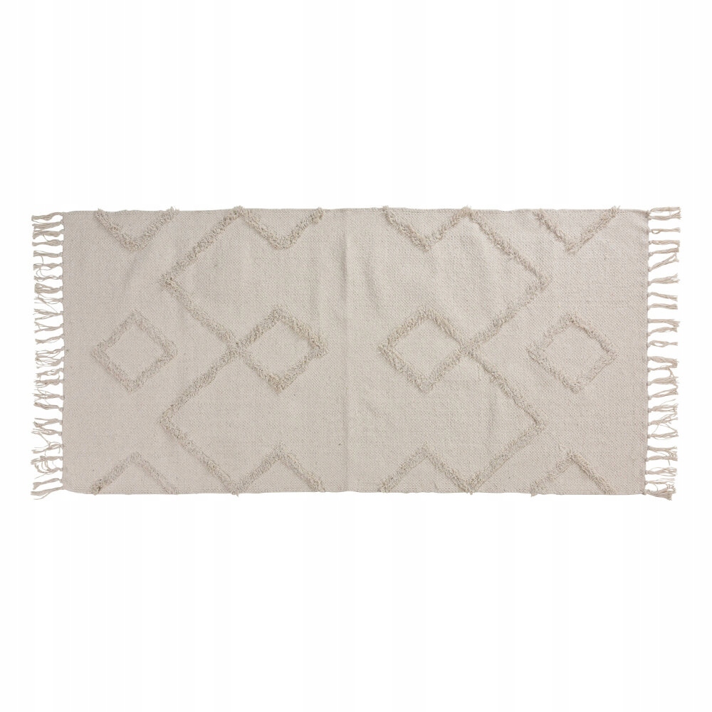 Koberec S Třásněmi Obdélníkový Bílý 70 x 140 cm Do Interiéru