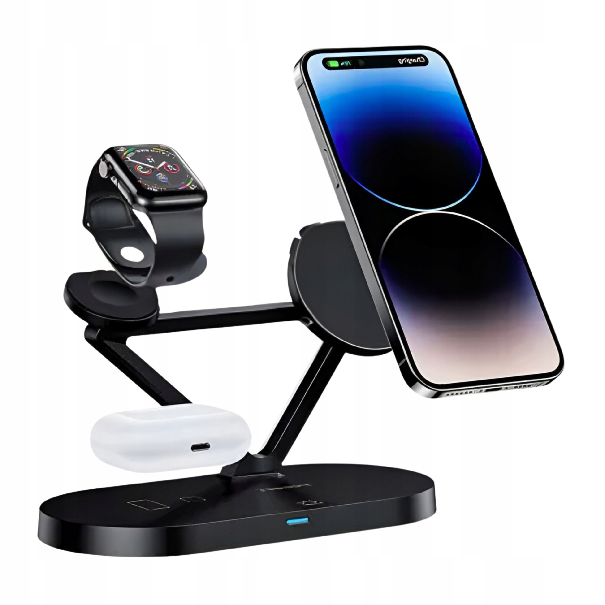 Indukční nabíječka 3v1 Telefon Hodinky Sluchátka 15W Bezdrátová