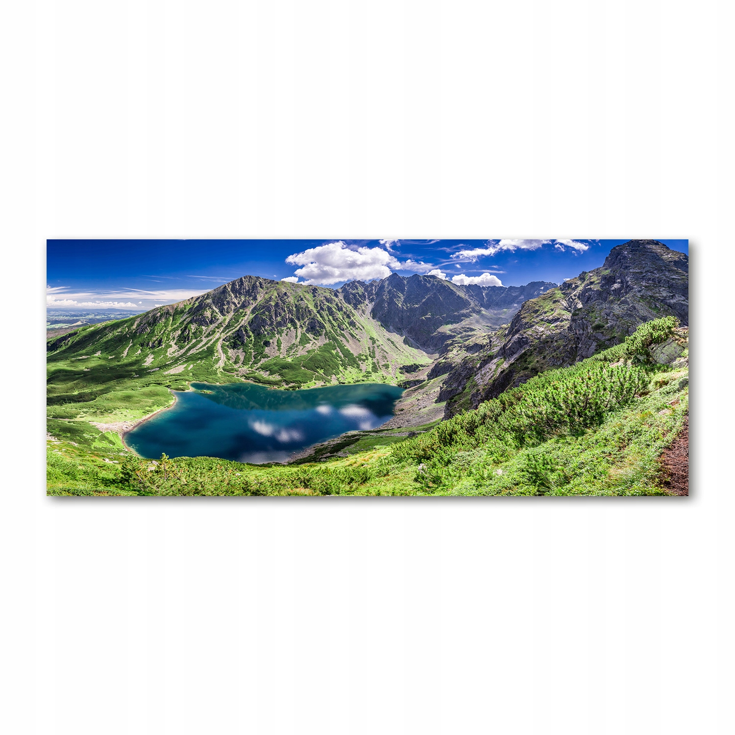 Fotoobraz sklo akryl Černý rybník Tatry 125x50 cm