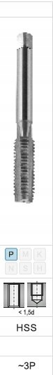 

Fanar Gwintownik maszynowy M8 DIN-352D (6H) Hss