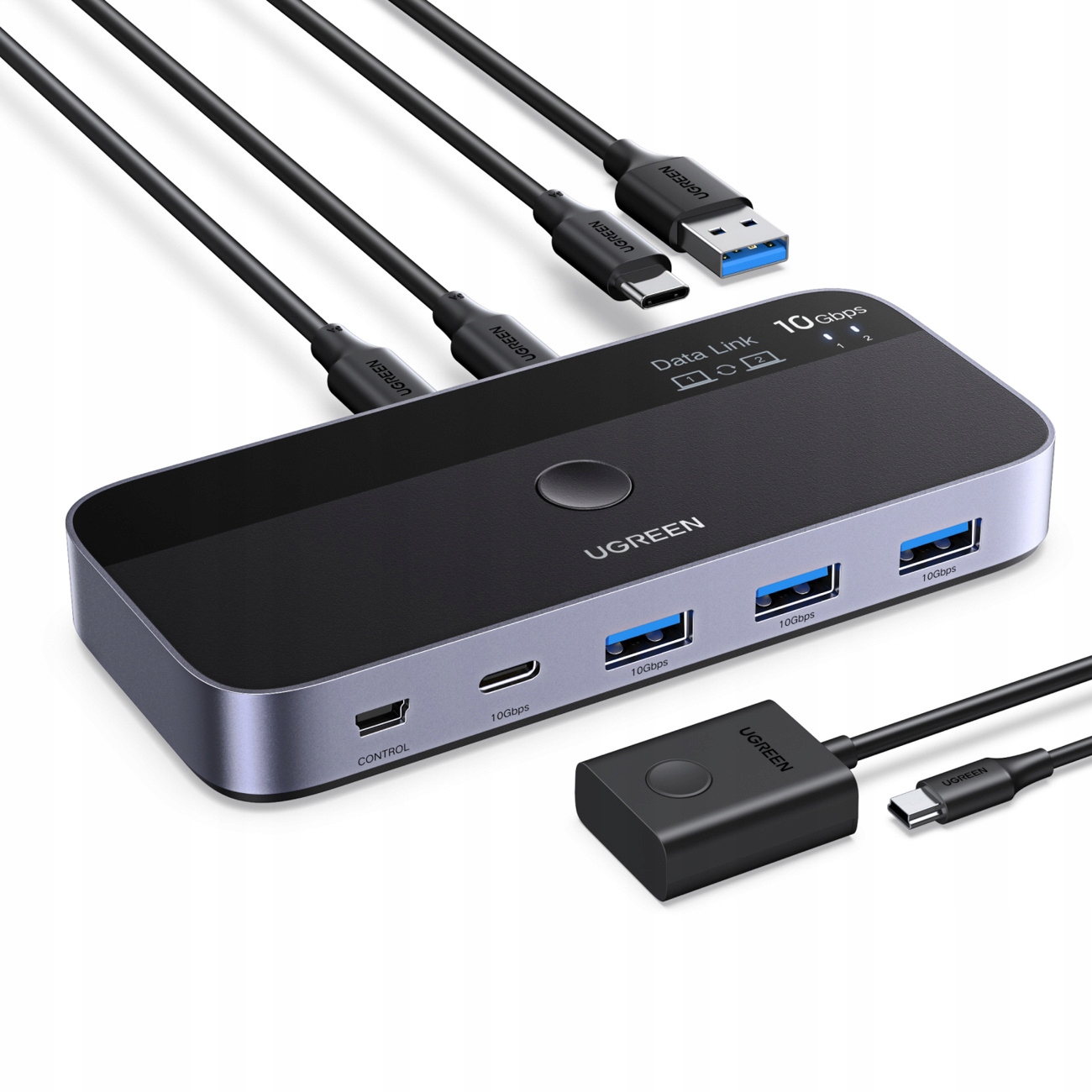 Přepínač Switch Usb-c Usb-a 10GB/S Šedý